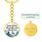 When You Pass Through Deep Waters I Will Be With You | Optional Engraving | Circle Keychain - United Trend