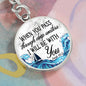 When You Pass Through Deep Waters I Will Be With You | Optional Engraving | Circle Keychain - United Trend