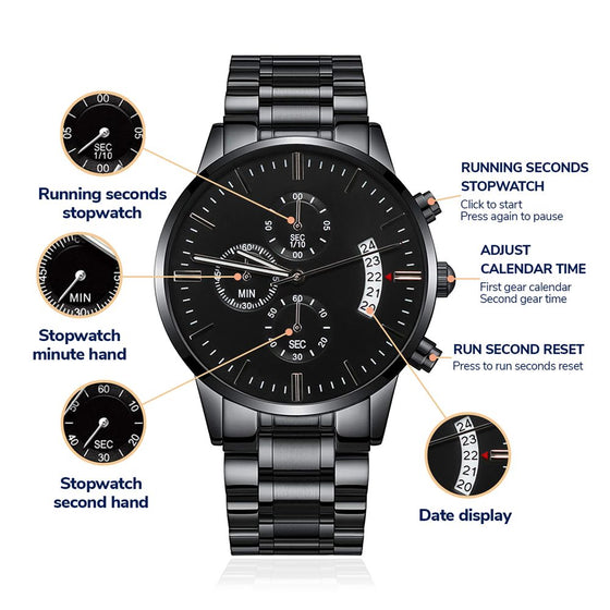 Biker Dad Like A Normal Dad Only Cooler | Engraved Design Black Chronograph Watch - United Trend