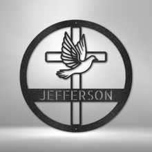  Personalized Dove and Cross Monogram - Steel Sign - United Trend