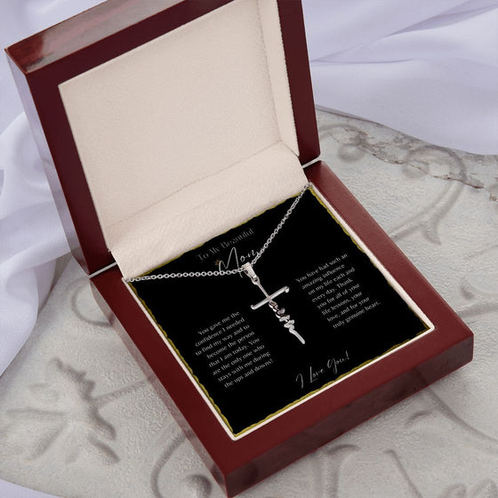To My Beautiful Mom From Son or Daughter | You Gave Me Confidence | Faith Cross Necklace - United Trend