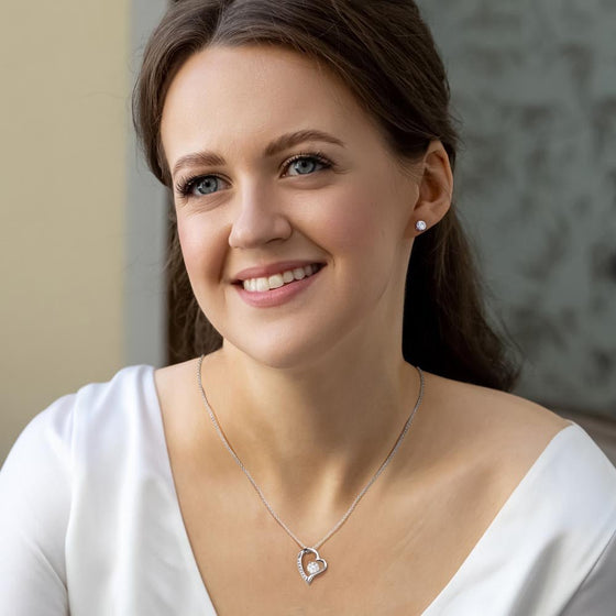 To My Beautiful Soulmate | Love You Always and Forever Necklace and Cubic Zirconia Earring Set - United Trend
