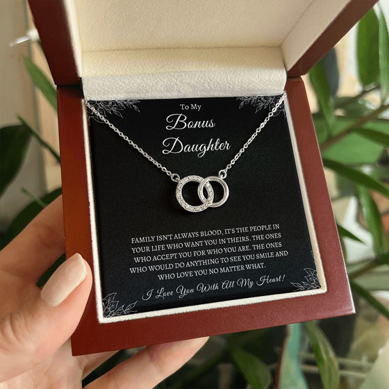 To My Bonus Daughter | Love You No Matter What Perfect Pair Necklace - United Trend