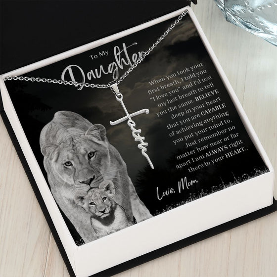To My Daughter | I'm Always Right There | Faith Cross Necklace - United Trend