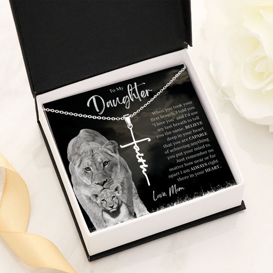 To My Daughter | I'm Always Right There | Faith Cross Necklace - United Trend