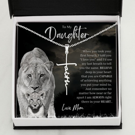 To My Daughter | I'm Always Right There | Faith Cross Necklace - United Trend