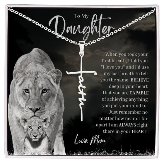To My Daughter | I'm Always Right There | Faith Cross Necklace - United Trend