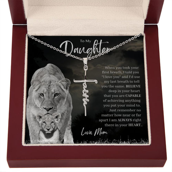 To My Daughter | I'm Always Right There | Faith Cross Necklace - United Trend
