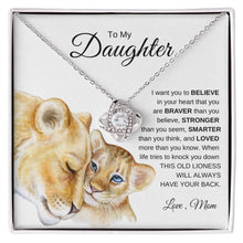  To My Daughter This Old Lioness Will Always Have Your Back | Love Knot Necklace - United Trend