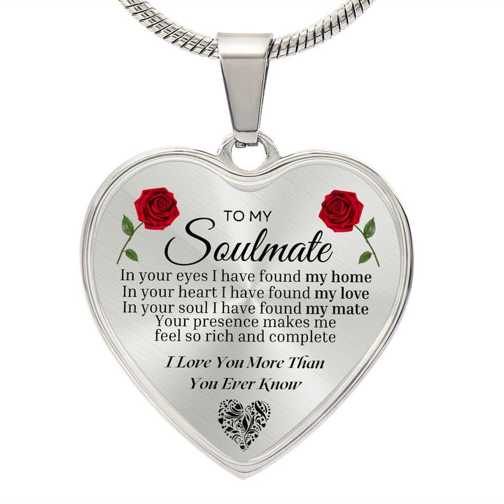 To My Soulmate Heart Necklace | Personalized Engraving Option - United Trend